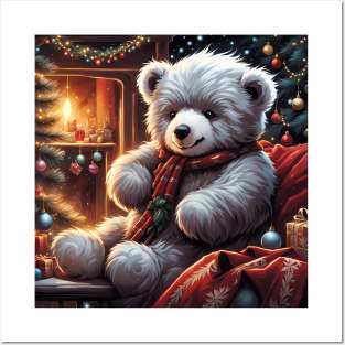 Teddy celebrating Christmas Posters and Art